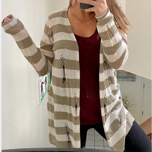 SOLD Distressed Striped Cardigan